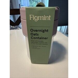 Figmint Overnight Oats Container with Lid and Spoon Portable Breakfast Oatmeal